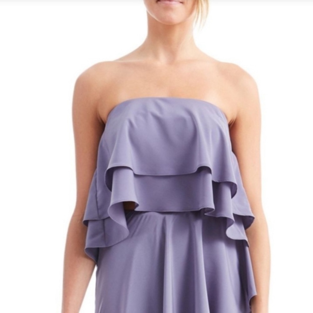 Papercrown Anthropologie lavender midi skirt and top ruffle set